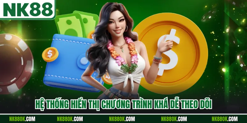 Hệ thống hiển thị chương trình khá dễ theo dõi